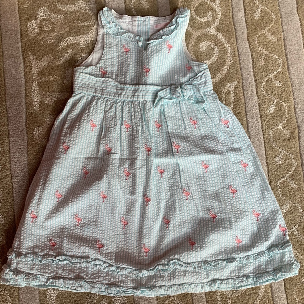 Janie and Jack seersucker aqua dress